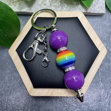 4.5 Stainless Steel Candy Bubblegum Bead Keychain Purse Backpack New C1145