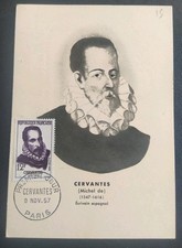 CARTE MAXIMUM PREMIER JOUR TIMBRE CERVANTÈS N° 1134 PARIS 1957