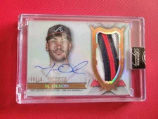 Encased 2024 Topps Dynasty Matt Olson Game Used Patch Auto /10