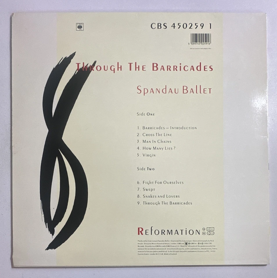 Spandau Ballet - Through The Barricades Lp Vinyl Record EX / NM Condition - Image 3 of 4