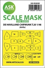 1/48 Artscale De Havilland Chipmunk T.20 one-sided express fit mask for Airfix