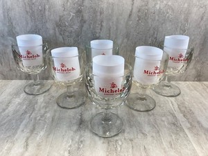 Lot of 6 - Heavy Vintage Classic Michelob Draft Beer Logo -  Schooners - 12 oz
