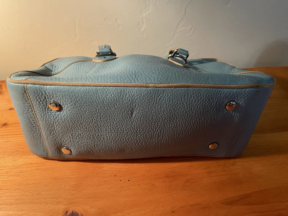Bolso de mano de cuero azul pálido Cole Haan Bowler DE COLECCIÓN USADO EN EXCELENTE ESTADO Foto 2 de 4