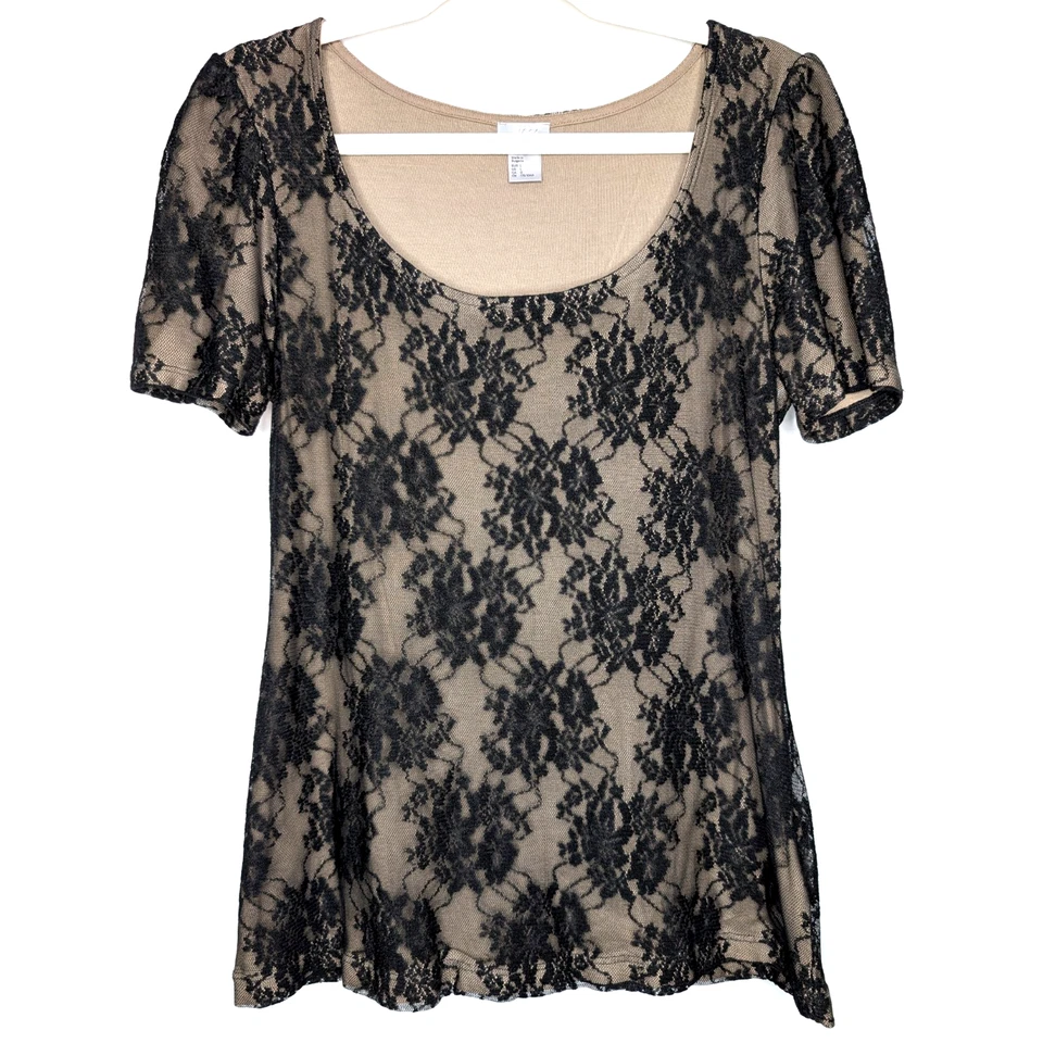 Top De Colección Y2K H&M Negro Floral Encaje Capricho Hada Oscura Victoriano Transparente Capas Foto 2 de 4