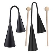 Agogo Bell Binaural Traditional HandHeld Latin Clapper Metal Percussion Musical