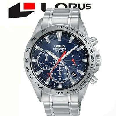 Lorus RZ503AX9 Chronograph Solar SS Armband Uhr UVP 139,99£ 2 Jahre Garantie