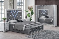 Schlafzimmer-Set 5-Tlg. – Bett, 2 Nachttische, Schrank & Schminktisch