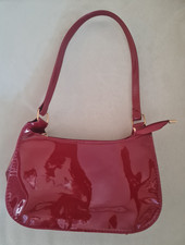 Damen Schultertasche klein Lackleder rot Rei�...