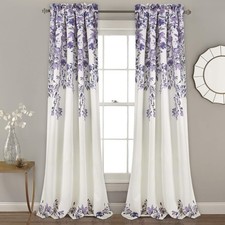 Tanisha Curtains Light Filtering Window Panel Set Pair Floral Vine Print Indoor