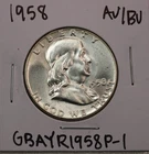 1958 Franklin Half Dollar AU/BU