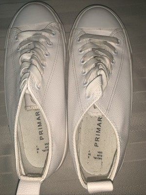Primark  White Canvas Lace-Up Low-Top Sneakers Shoes Women's Size 7