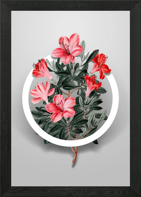 Rote chinesische Azalee Blume gerahmtes Wandbild Poster Leinwanddruck Bild