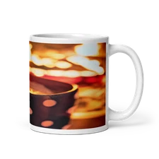 Cozy Winter Moment 11oz Ceramic Mug: Dotted Sparkles and Hot Cocoa Reflections