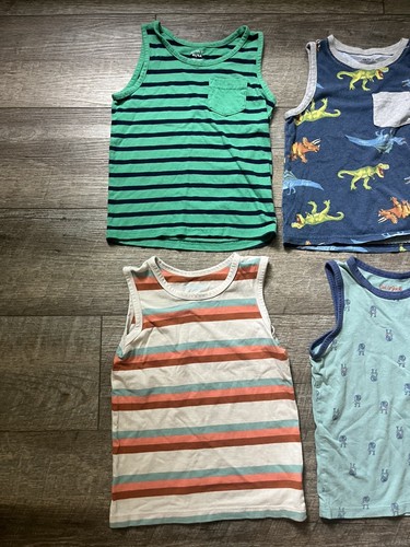 Boys Sleeveless Summer T Shirts Lot Of 5 - Size 4T - Dinosaur - Picture 4 of 4