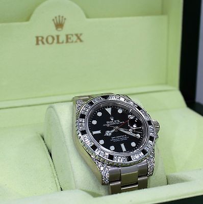 Rolex GMT Master II 116719 18K White Gold 6Ct Baguette Rolex GMT Master II 116719 18K White Gold 6Ct Baguette