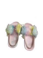 Fluffy Pastel Slide Slippers, Size 10