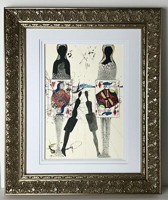 Salvador Dali Original 1969 Alice in Wonderland Ltd Ed ''The Queen s '' Framed COA