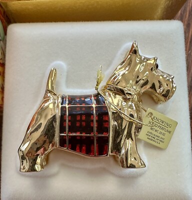 Rare Vintage Estee Lauder Scottie Dog Compact Perfume Knowing