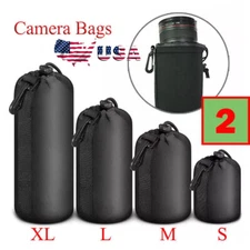 2x S-XL DSLR Camera Len Pouch Case Bag Cover Neoprene For Canon Nikon Sony HOT