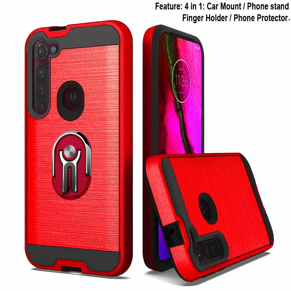 Moto G Stylus 2020 Case Dual-Layer Protective Brush Cover
