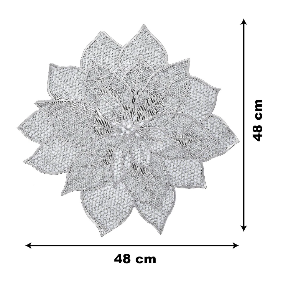 Non-Slip Flower Design Soft Leather Table Placemats, Set of 4 Copper - Image 3 of 3