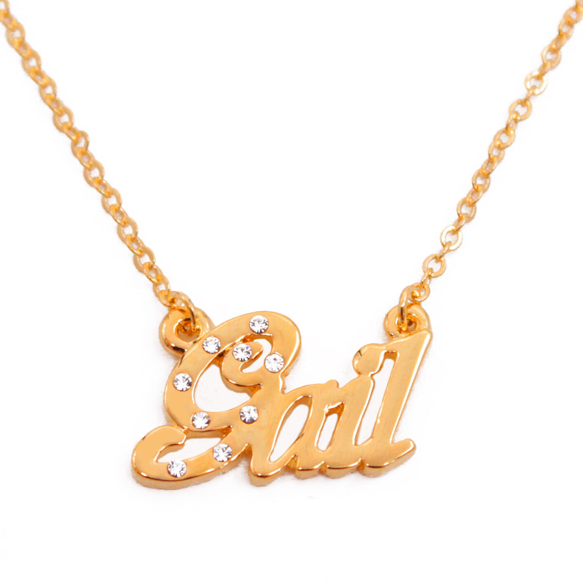 Collar Nombre GAIL Enchapado Oro 18 quilates Boda Regalos de Navidad | eBay