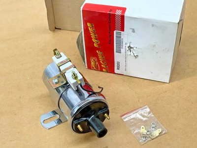 NOS NEW RPC CHROME COIL W/BRACKET&RESISTOR, 60KV, HOT ROD,CHEVY,FORD,DODGE