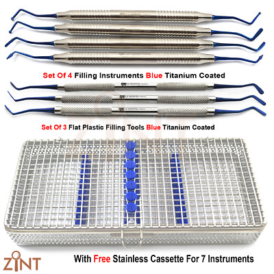 Medentra Set Of 3 Dental Flat Plastic Filling Instruments - 2mm, 2.5mm, 3mm Stainless Steel Restorative Tools