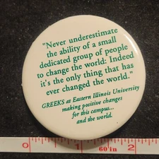 Never Underestimate the Ability of a Small Dedicated Group GREEKS IL Pin Button