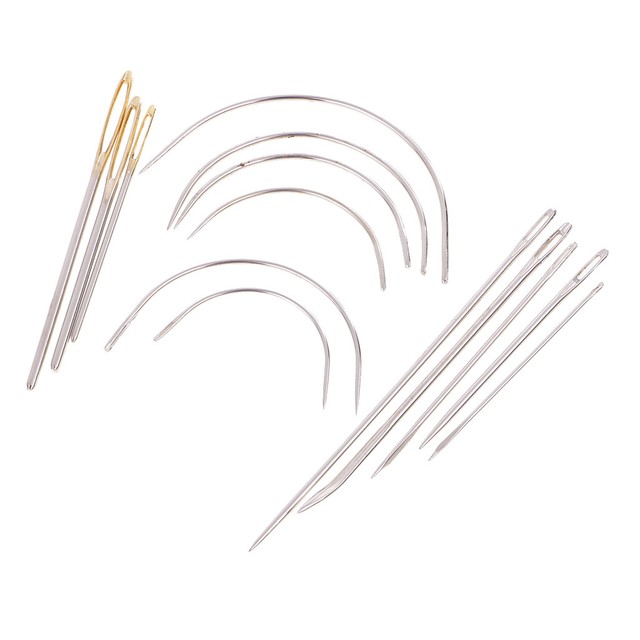 14pc Hand Repair Upholstery Needles Curved Threading Darning Sewing Tapestry eBay