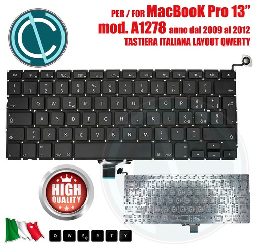 Tastiera italiana x apple macbook pro 13 a1278 mid 2012 macbookpro9,2 no illumin - Photo 2/4