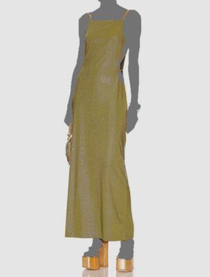 $1398 Cult Gaia Women's Green Rhinestone Cutout Self-Tie Gown Dress Size XS  | eBay
