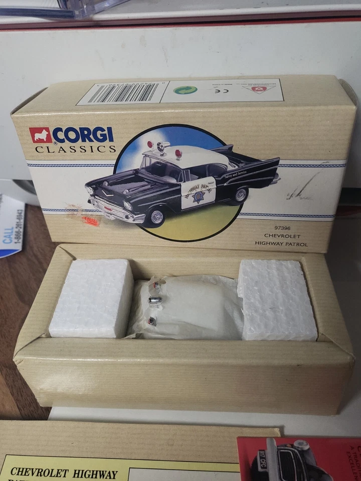 Corgi California Highway Patrol CHP CHiPs 1957 Chevy Police 1:43 RARE - Image 3 of 4