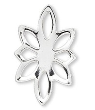100 Silver Plated Brass 14x9mm Double Sided Flower Link Charm Connectors