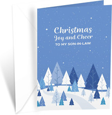 Greetings Christmas Card Son in Law, Made in America, Eco-Friendly, Thick Card S