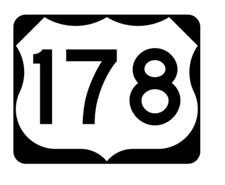 3" us route 178 highway sign road bumper sticker decal usa made