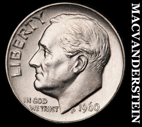 1960-D Roosevelt Dime- Silver- Choice Gem Brilliant Uncirculated Luster #J3352