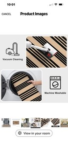  Striped Outdoor Rug 3'x 5',Washable Reversible Fall Outdoor Patio Rugs,Cotton 