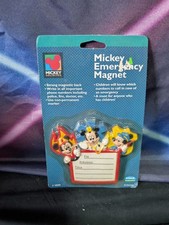 Vtg 90s Disney Mickey Mouse Emergency Contact Numbers Refrigerator Fridge Magnet
