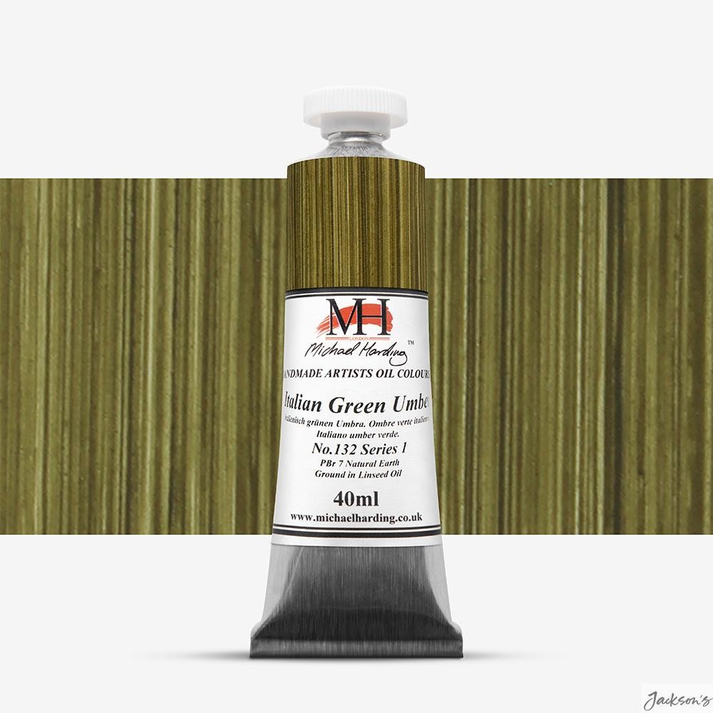 Michael Harding Artists Oil Paint Refined Linseed Oil 40ml Italian Green Umber