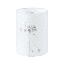 31318 Drum Shape Spider Construction Lamp Shade in White with Petal Paper, (8...
