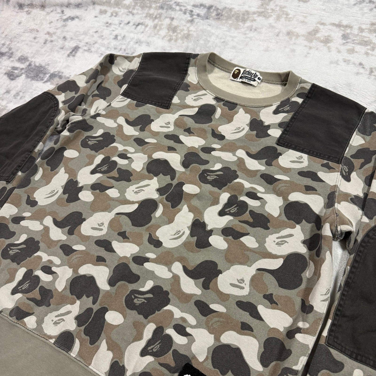 Authentic Bape 2000’s Camo Patchwork Crewneck Swe… - image 2