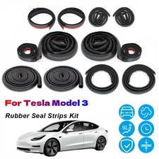 Door Rubber Seal Strip Weather Draft Wind Noise Reduction Trim For Tesla Model 3