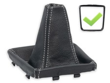 SCHALTMANSCHETTE FUR MERCEDES CLA C117 X117 SCHALTSACK LEDER NAHT WEISS + RAHMEN