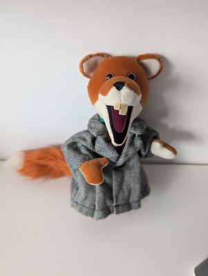 Basil Brush Plüsch Federmäppchen Vintage 2002 BBC Revival Tweed Jacke Stofftier 10 Zoll