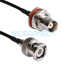 BNC Male to BNC Female Bulkhead Nut Extension Adapter Pigtail RG174 Coax Cable