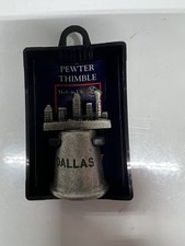 PEWTER THIMBLE DALLAS Made In UK Buildings On Top, New In Box