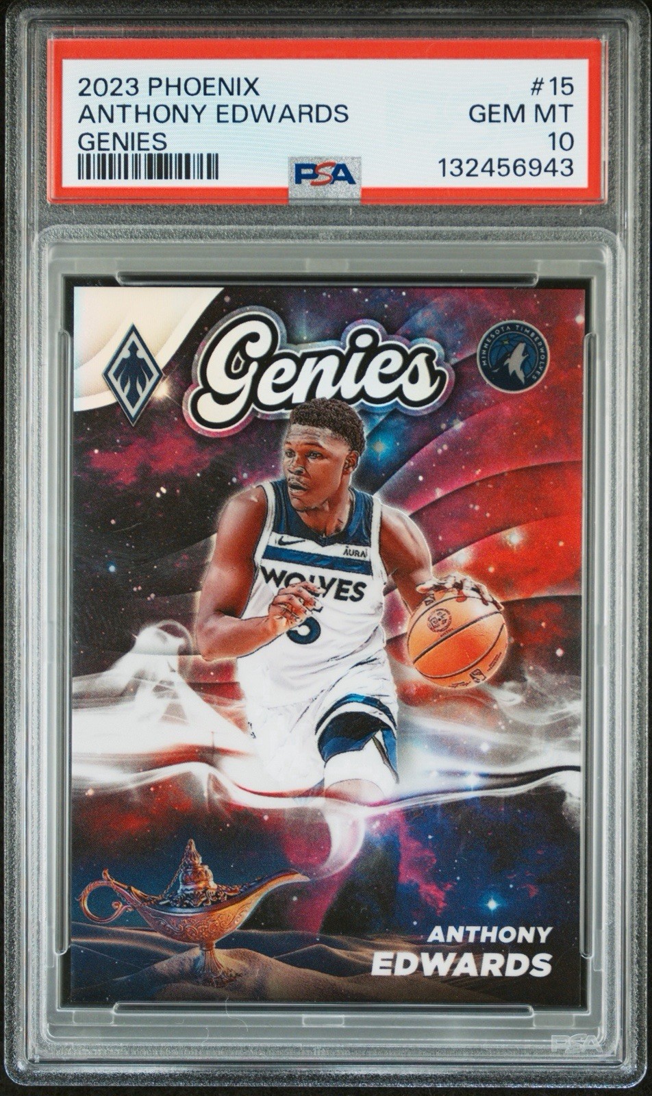 2023 Panini Phoenix Anthony Edwards Genies Insert PSA 10 Gem Mint Pop 8 Wolves