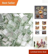 Beautiful 100 pcs Polished White Square Mosaic Tiles - Craft Decor Accessory