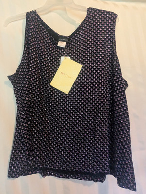 Citiknits (QVC) 3X Black & Pink Sequined Shiny Tank Top